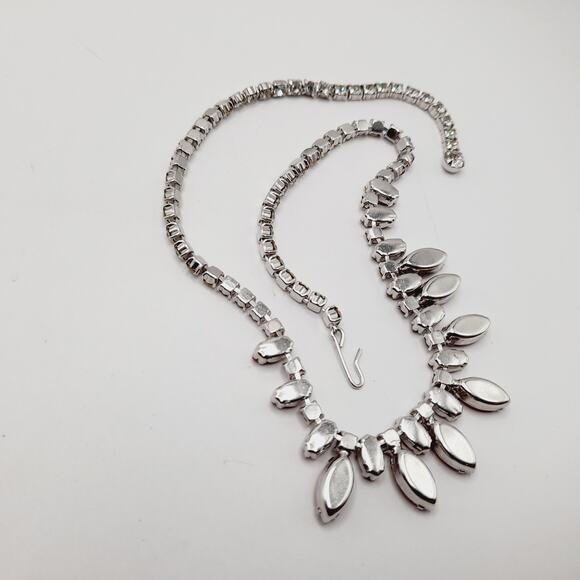 B. David Vintage Red Rhinestone Choker Necklace, Rhodium Plated, 1950s - Picture 9 of 9